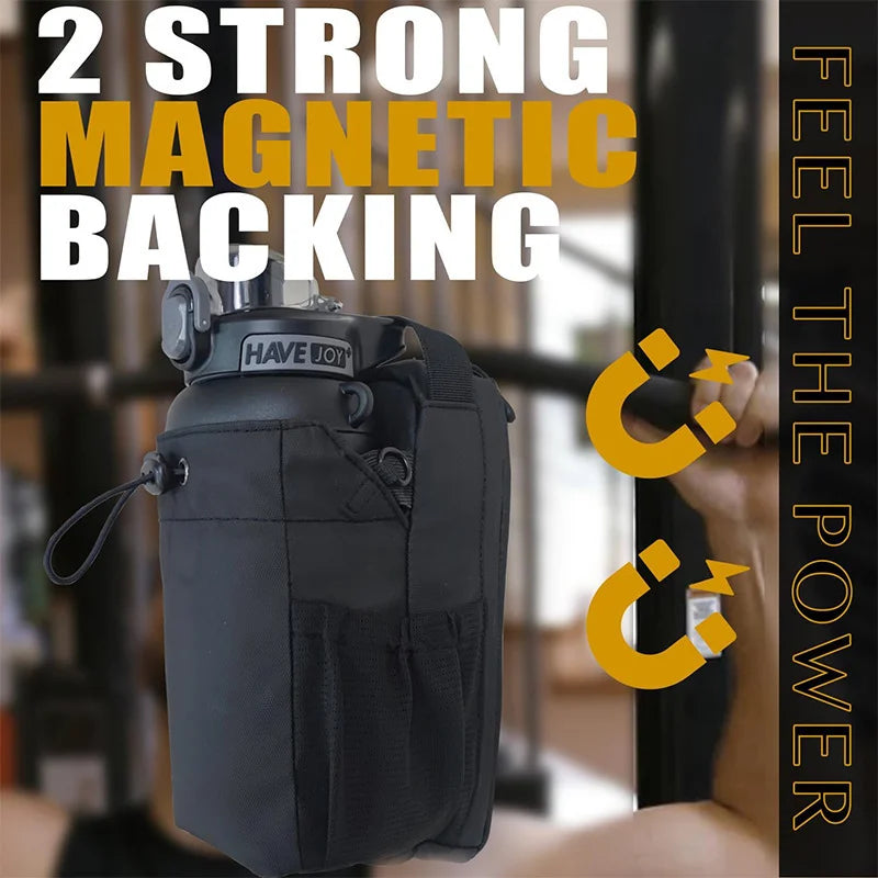 Magnetic Gym Bag – Smart Storage with Phone Pocket & Bottle Holder