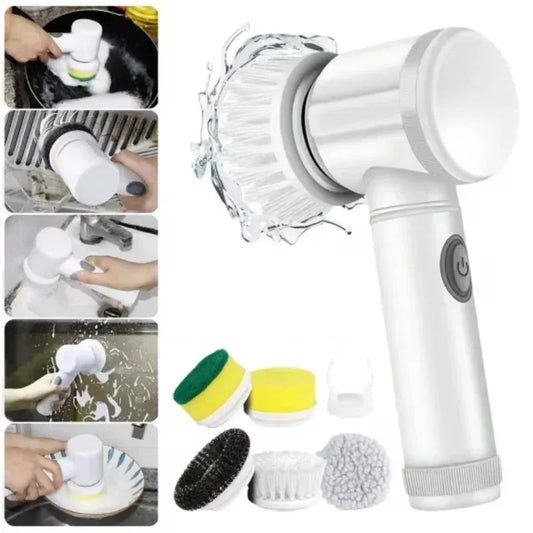 Electric Cordless Spin Scrubber with Replaceable Cleaning Brush Heads